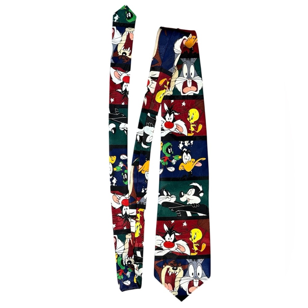 VINTAGE 1997 Looney Toons NECKTIE Bugs Bunny & Friends Warner Bros. Polyester OS